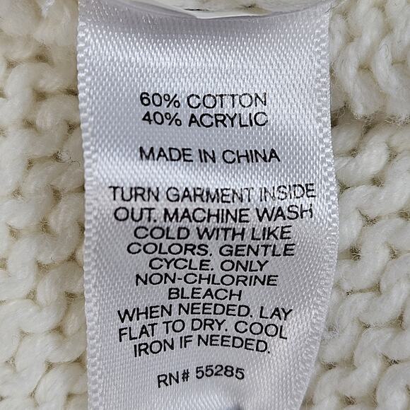 Express Open Stitch Tunic Sweater Cable Knit Cream Women's Size Medium M - Picture 4 of 5